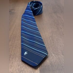 Bronzini Blue Striped Tie 95% Polyester 5% silk